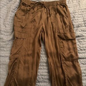 Aerie Brown Satin Joggers